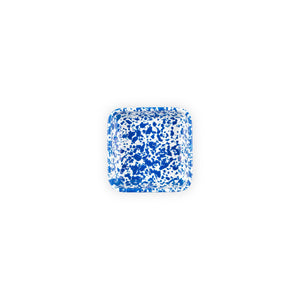 ecomposer-color-blue splatter, D122DBM-4 - Splatter Small Square Trays, Set of 4, Blue Splatter
