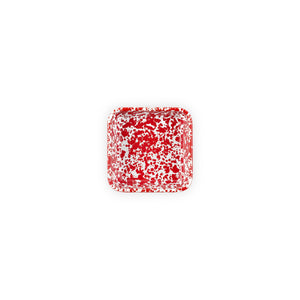 ecomposer-color-red splatter, D122RM-4 - Splatter Small Square Trays, Set of 4, Red Splatter