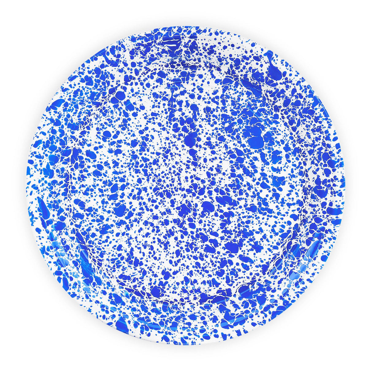 ecomposer-color-blue splatter, D129DBM - Splatter Large Round Tray, Blue Splatter
