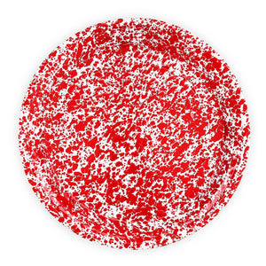ecomposer-color-red splatter, D129RM - Splatter Large Round Tray, Red Splatter