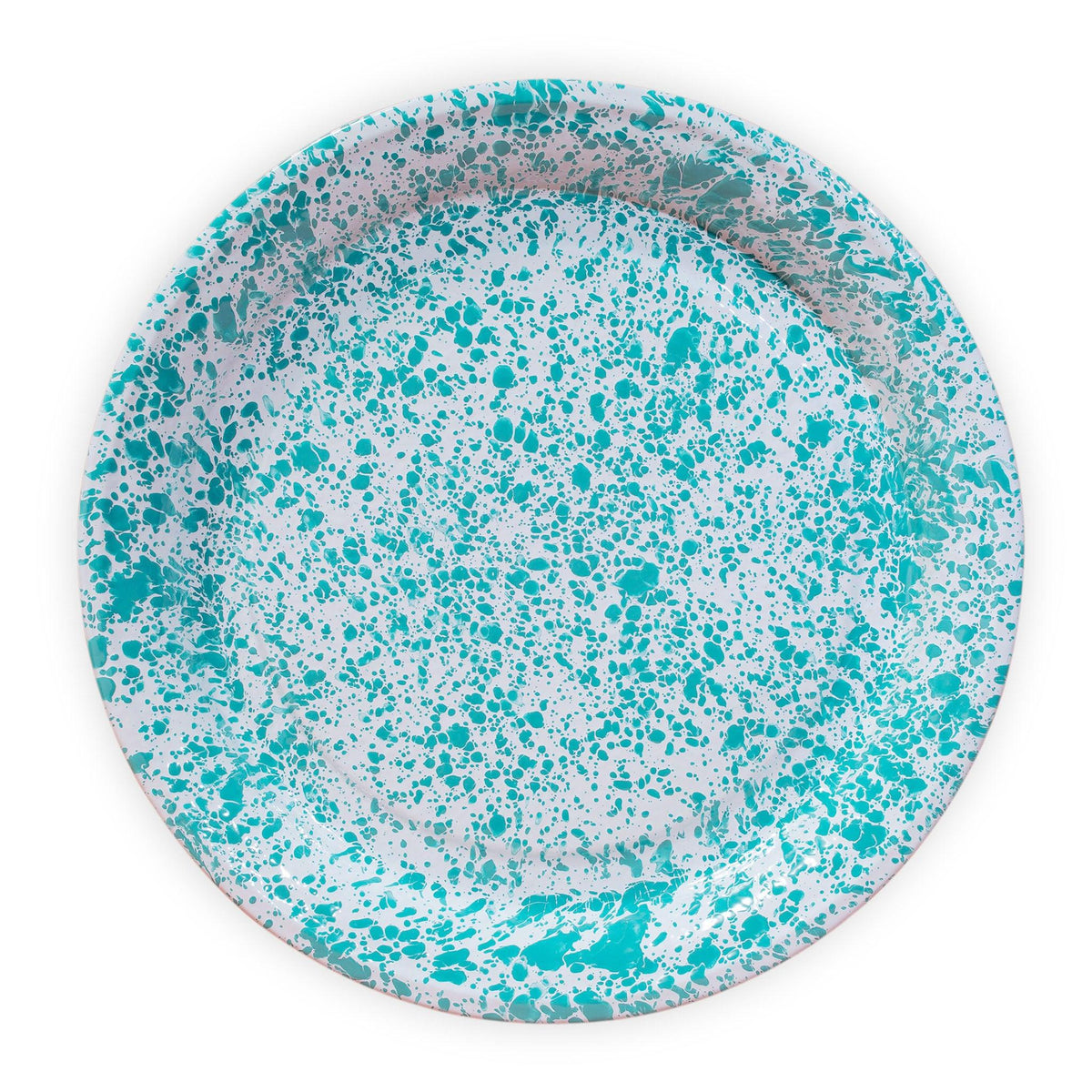 ecomposer-color-turquoise splatter, D129TQM - Splatter Large Round Tray, Turquoise Splatter