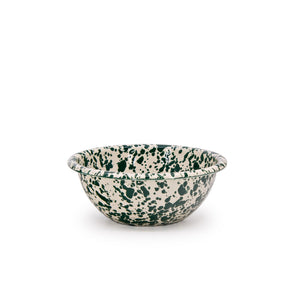 ecomposer-color-green and cream, D17GCM-4 - Splatter Cereal Bowls, Set of 4, Green and Cream