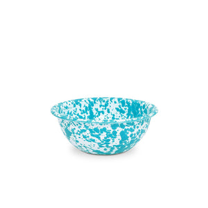 ecomposer-color-turquoise splatter, D17TQM-4 - Splatter Cereal Bowls, Set of 4, Turquoise Splatter