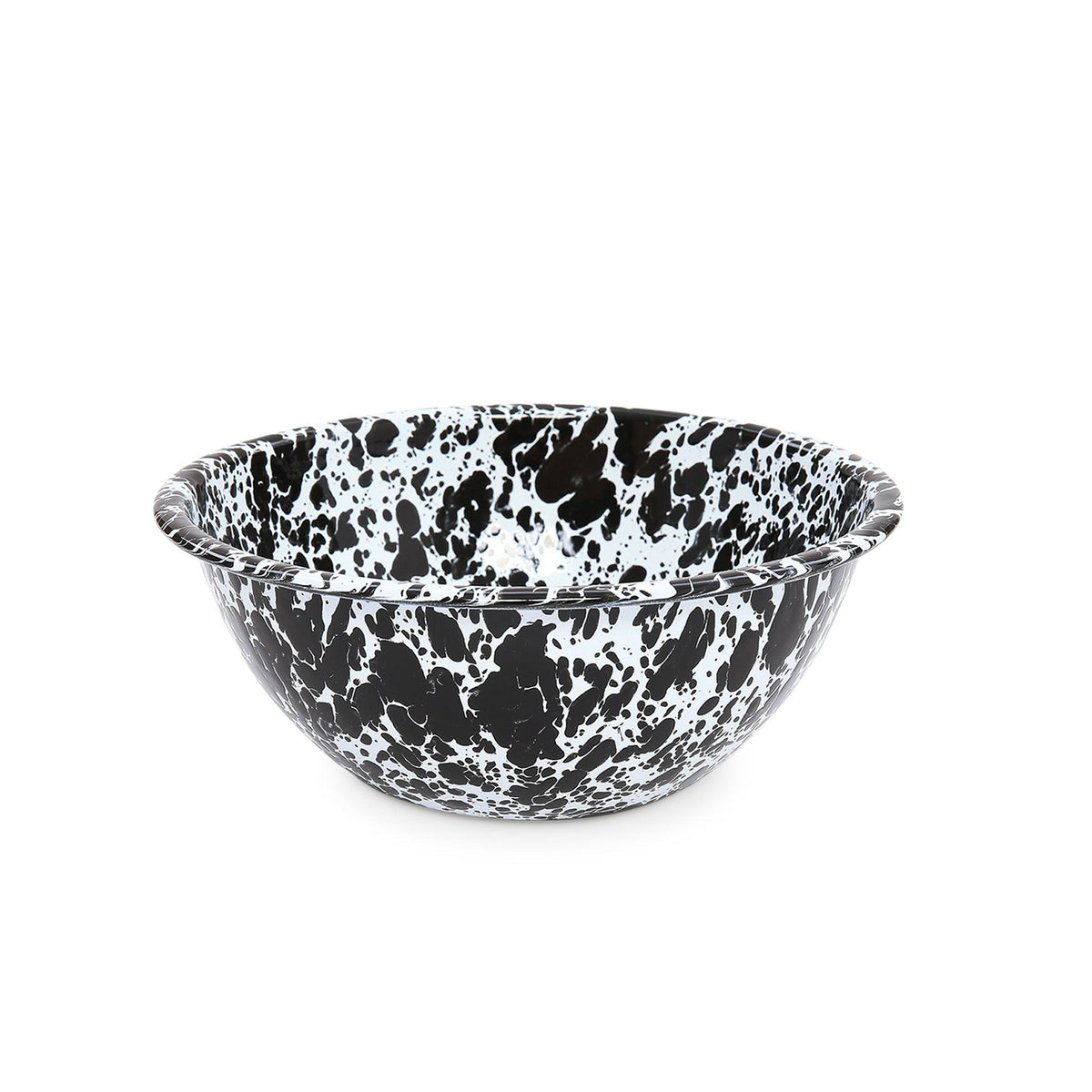 ecomposer-color-black splatter, D18BLM - Splatter Small Serving Bowl, Black Splatter