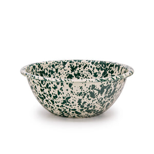 ecomposer-color-green and cream, D18GCM - Splatter Small Serving Bowl, Green and Cream