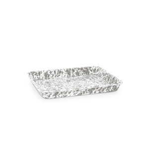ecomposer-color-grey splatter, D190GYM - Splatter Small Rectangle Tray, Grey Splatter