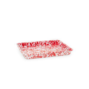 ecomposer-color-red splatter, D190RM - Splatter Small Rectangle Tray, Red Splatter