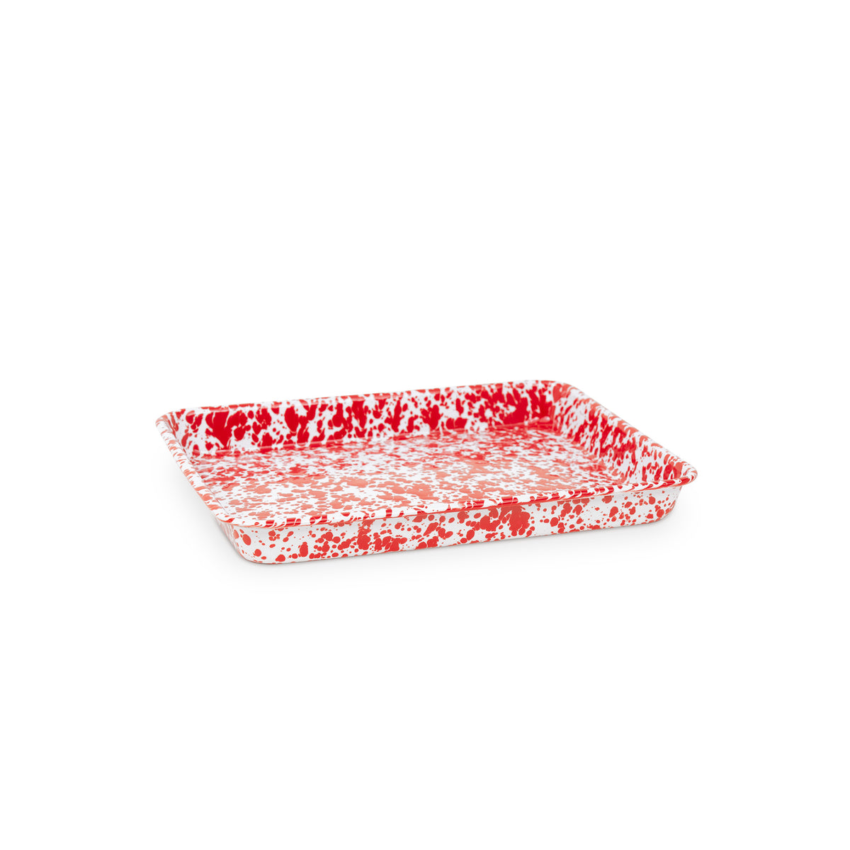 ecomposer-color-red splatter, D190RM - Splatter Small Rectangle Tray, Red Splatter