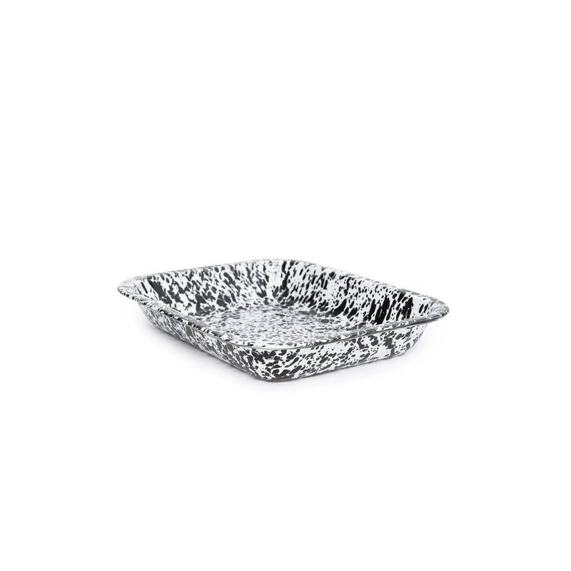 ecomposer-color-black splatter, D22BLM - Splatter Small Open Roaster, Black Splatter