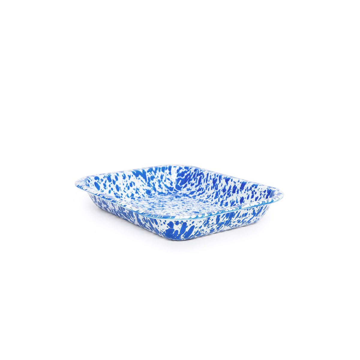 ecomposer-color-blue splatter, D22DBM - Splatter Small Open Roaster, Blue Splatter