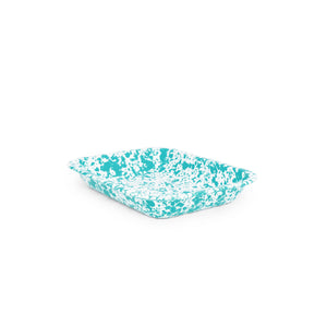 ecomposer-color-turquoise splatter, D22TQM - Splatter Small Open Roaster, Turquoise Splatter