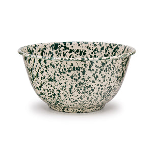 ecomposer-color-green and cream, D23GCM - Splatter Large Salad Bowl, Green and Cream