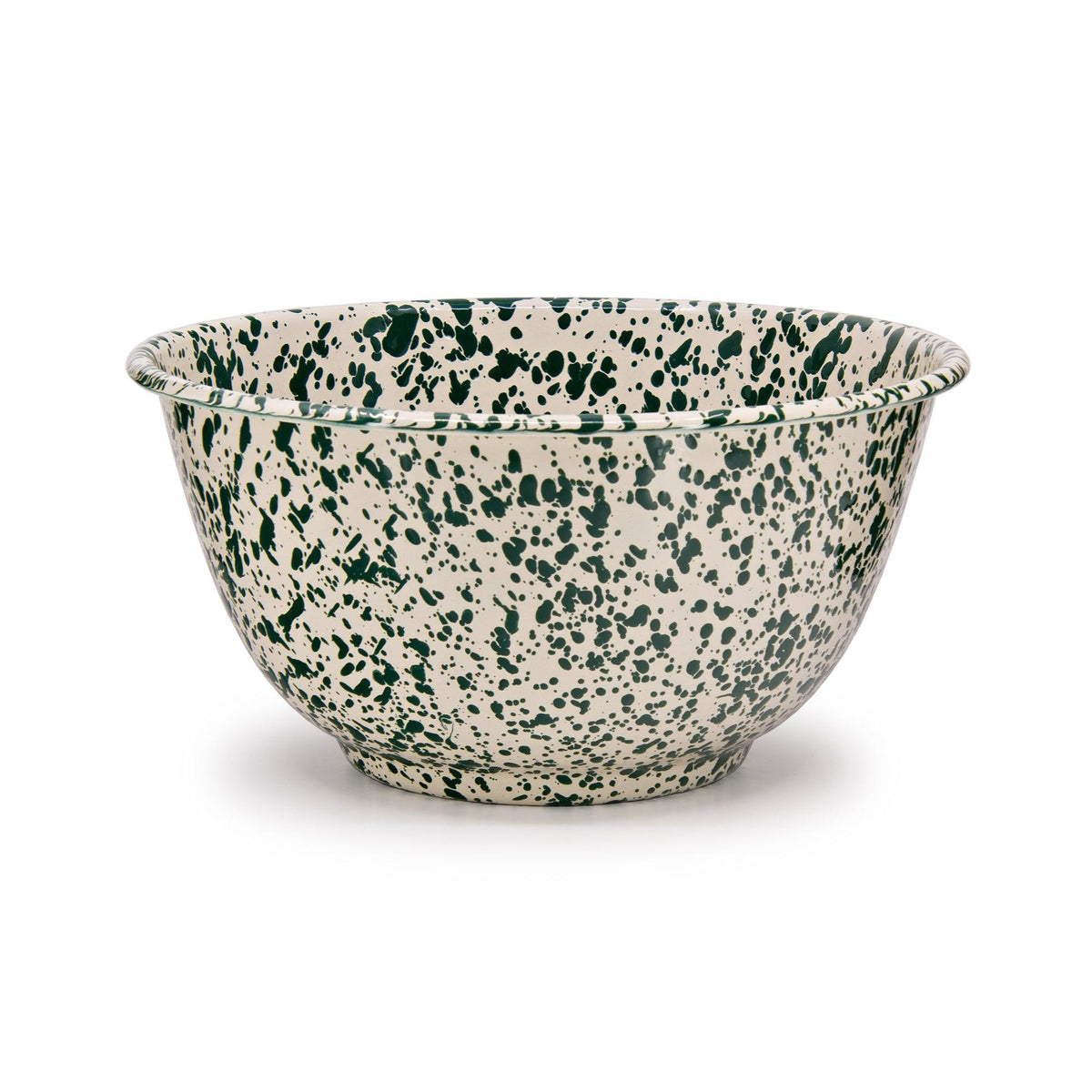 ecomposer-color-green and cream, D23GCM - Splatter Large Salad Bowl, Green and Cream