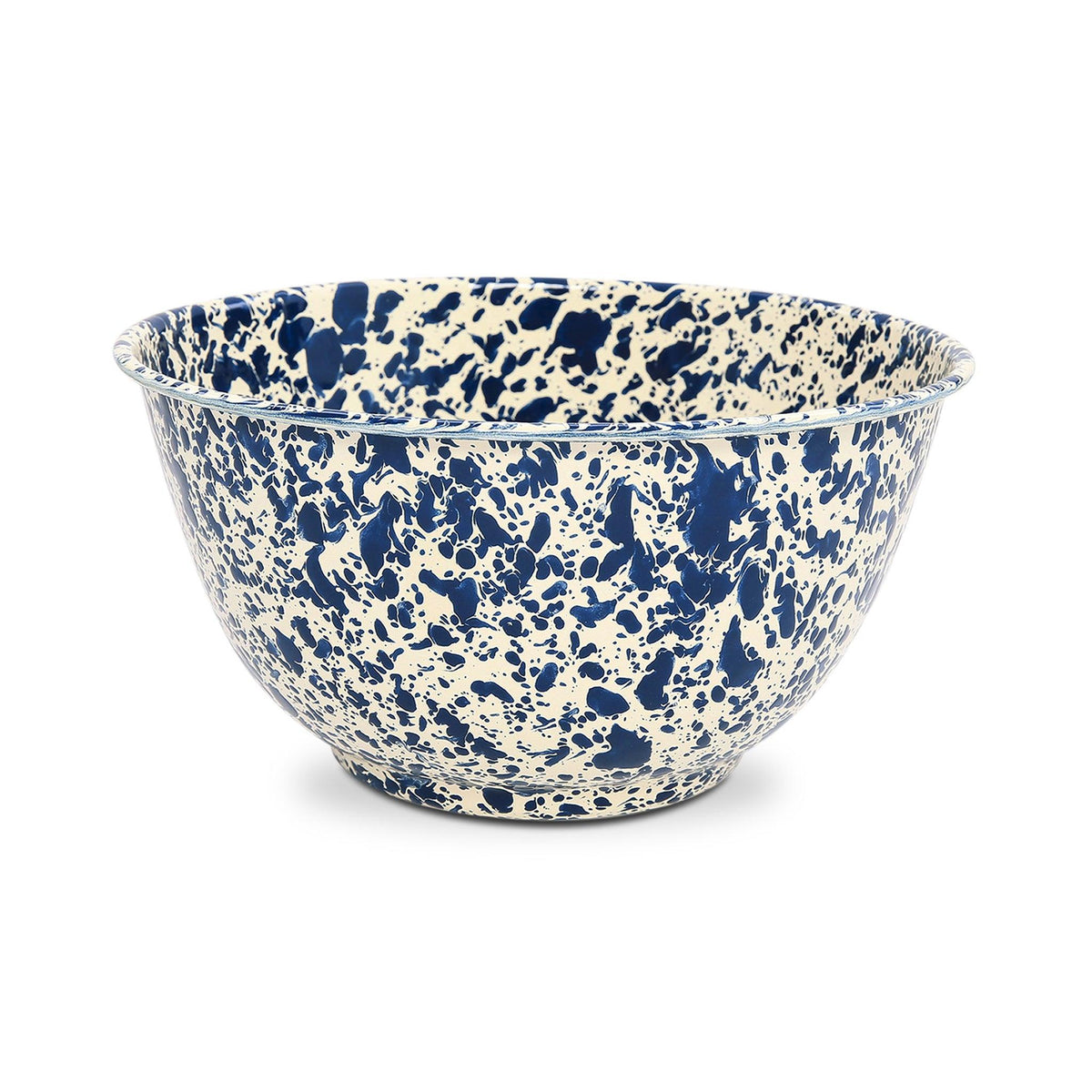 ecomposer-color-navy and cream, D23NVM - Splatter Large Salad Bowl, Navy and Cream