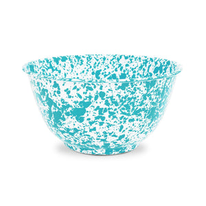 ecomposer-color-turquoise splatter, D23TQM - Splatter Large Salad Bowl, Turquoise Splatter