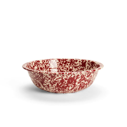 ecomposer-color-burgundy and cream, D24BRM - Splatter Small Basin, Burgundy and Cream