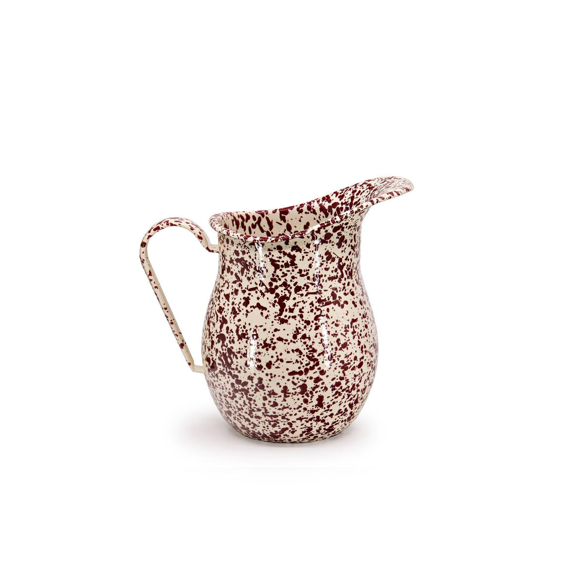 ecomposer-color-burgundy and cream, D27BRM - Splatter Large Pitcher, Burgundy and Cream