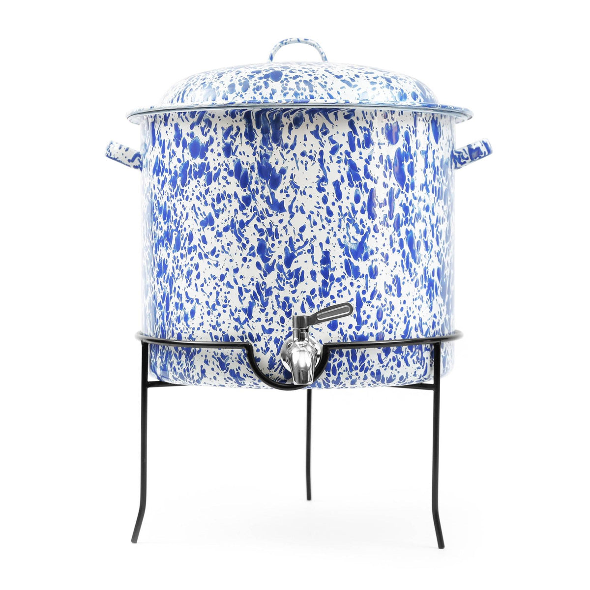 ecomposer-color-blue splatter, D300DBM - Splatter Beverage Dispenser with Stand, Blue Splatter