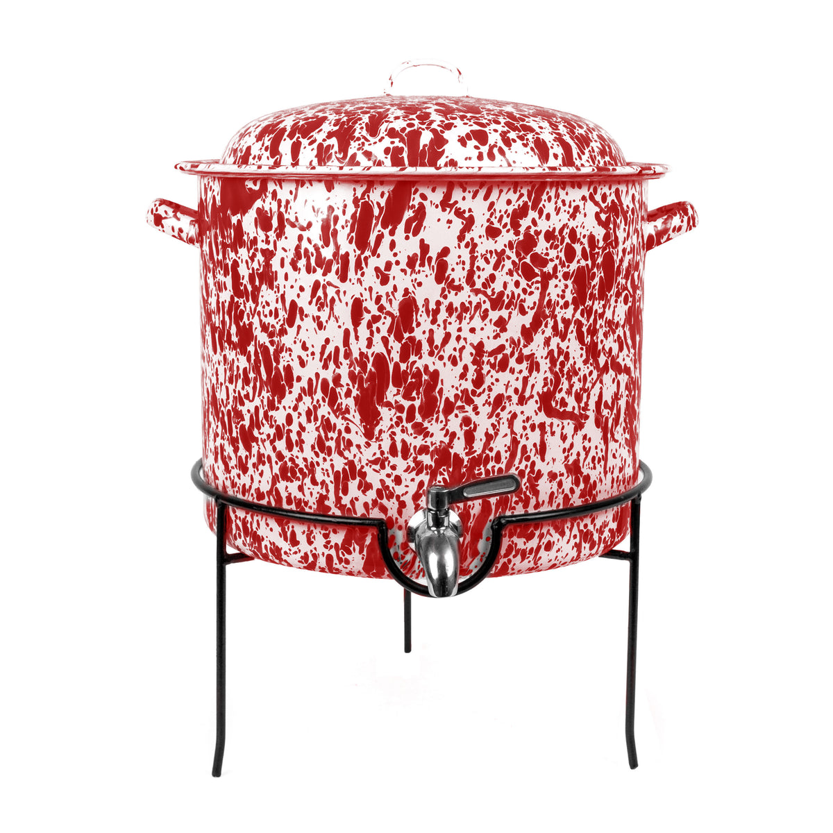 ecomposer-color-red splatter, D300RM - Splatter Beverage Dispenser with Stand, Red Splatter