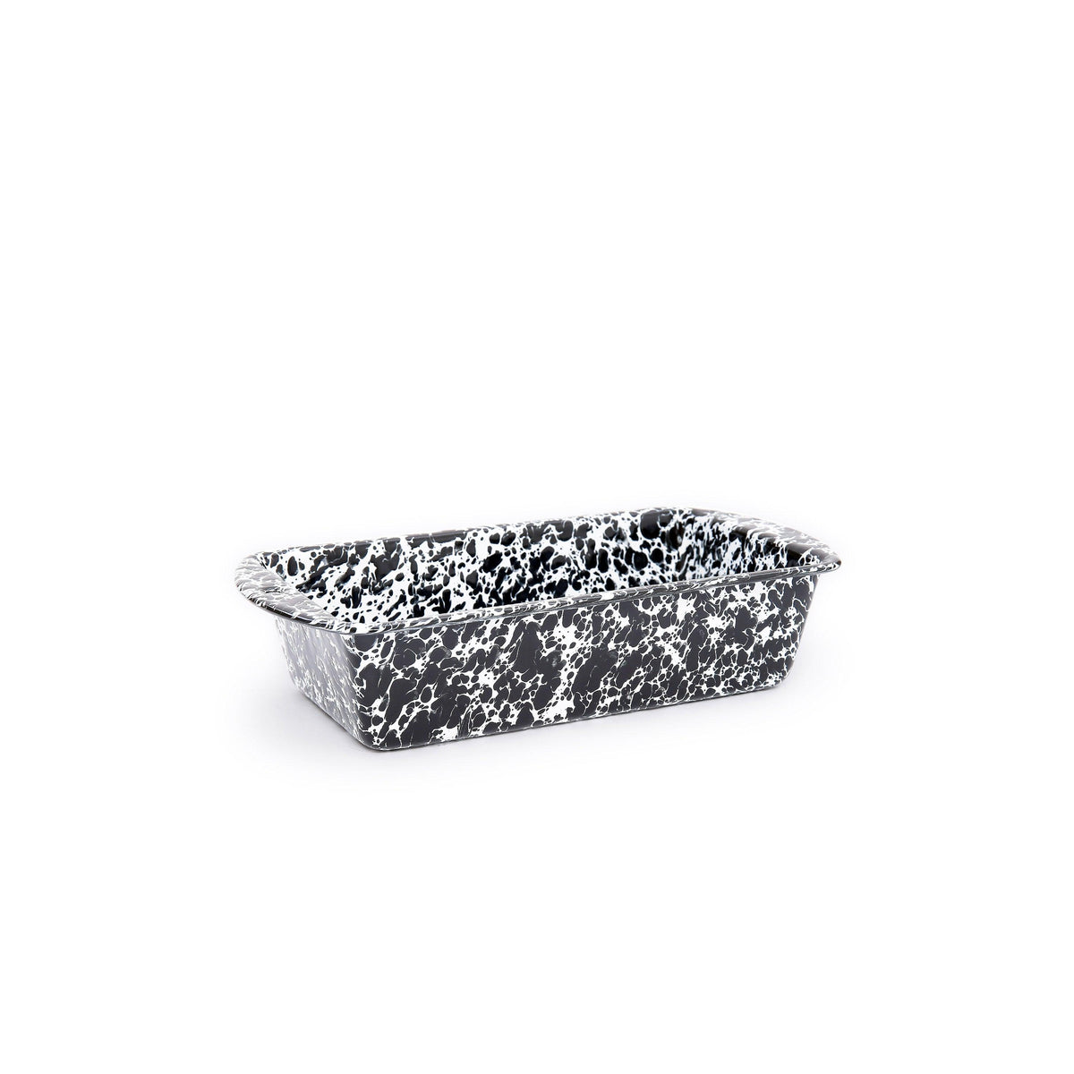 ecomposer-color-black splatter, D32BLM - Splatter Loaf Pan, Black Splatter