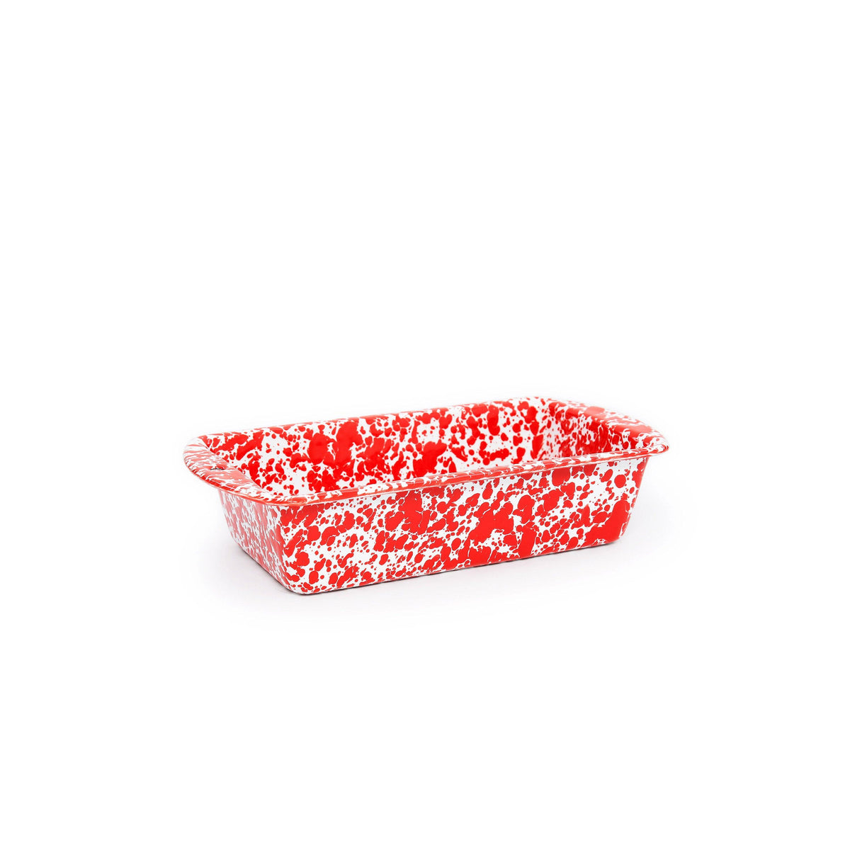 ecomposer-color-red splatter, D32RM - Splatter Loaf Pan, Red Splatter