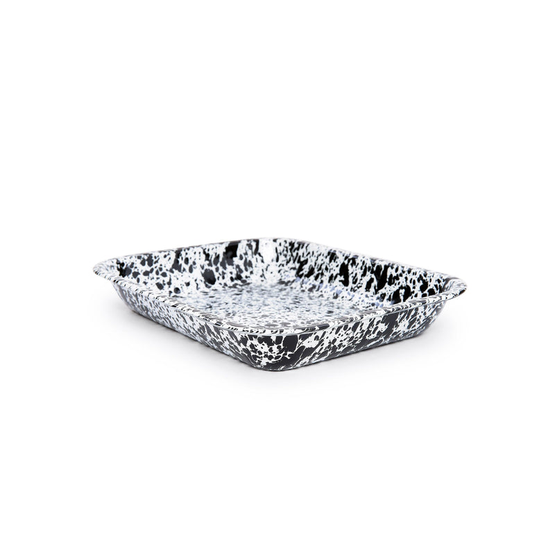 ecomposer-color-black splatter, D34BLM - Splatter Large Open Roaster, Black Splatter
