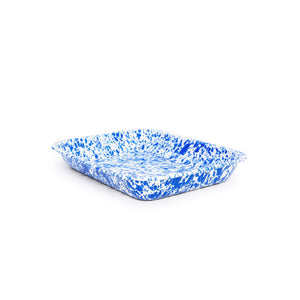 ecomposer-color-blue splatter, D34DBM - Splatter Large Open Roaster, Blue Splatter