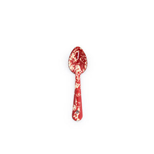 ecomposer-color-burgundy and cream, D49BRM-4 - Splatter Small Spoons, Set of 4, Burgundy and Cream