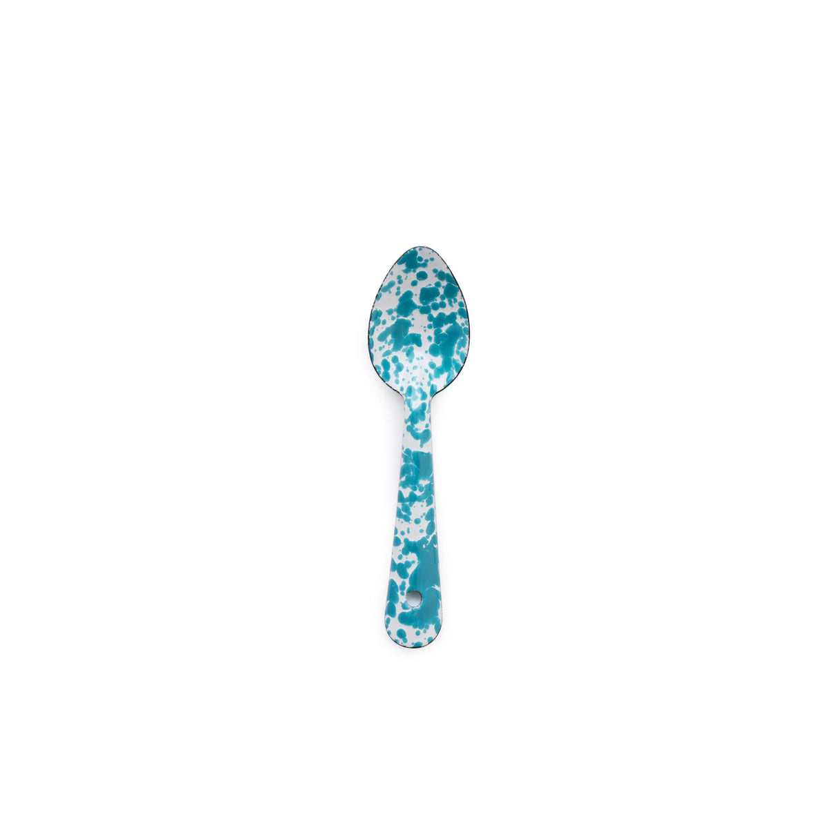 ecomposer-color-turquoise splatter, D49TQM-4 - Splatter Small Spoons, Set of 4, Turquoise Splatter