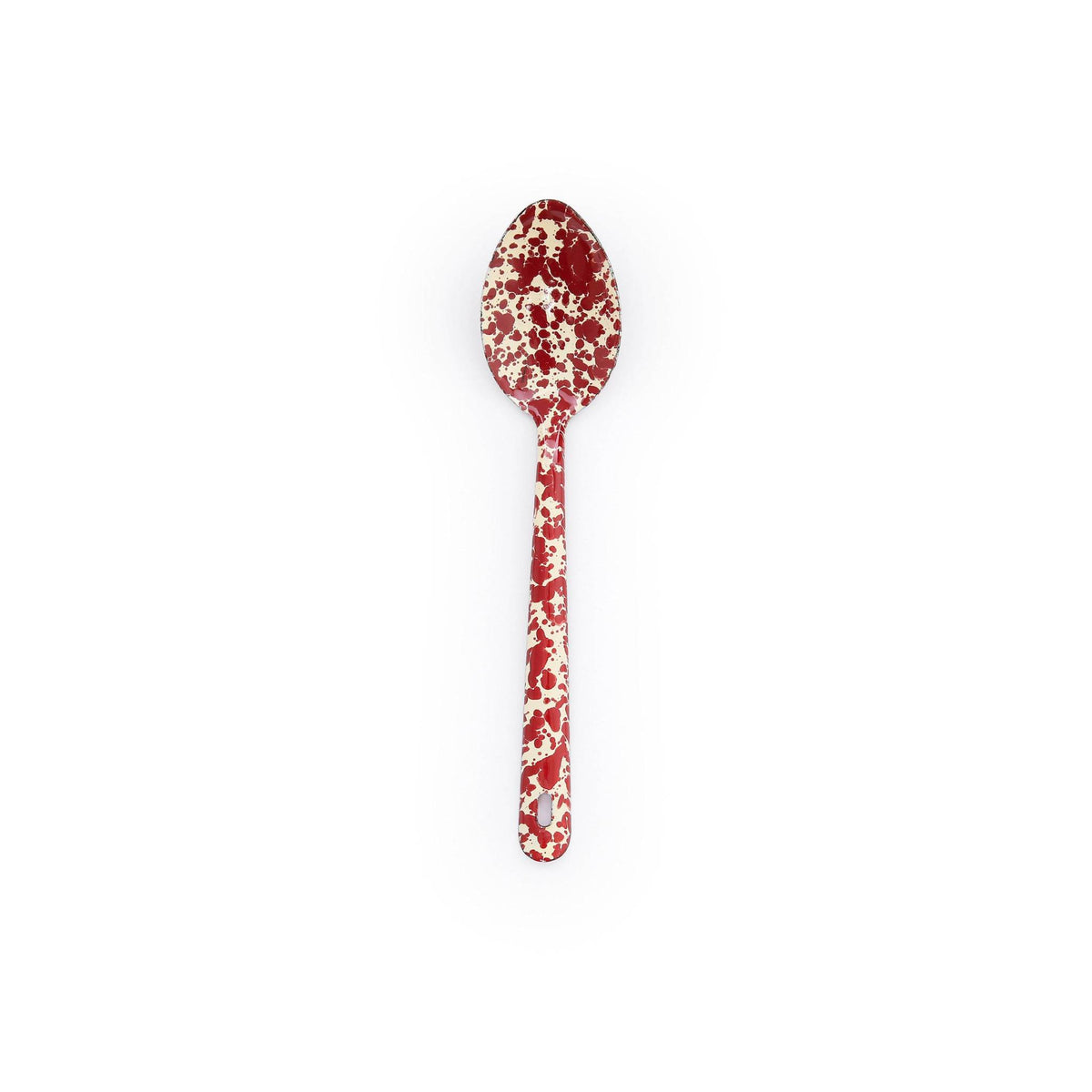 ecomposer-color-burgundy and cream, D51BRM - Splatter Large Serving Spoon, Burgundy and Cream