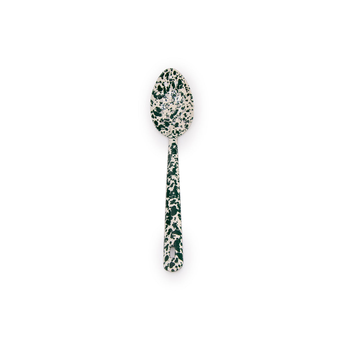 ecomposer-color-green and cream, D53GCM - Splatter Large Slotted Spoon, Green and Cream
