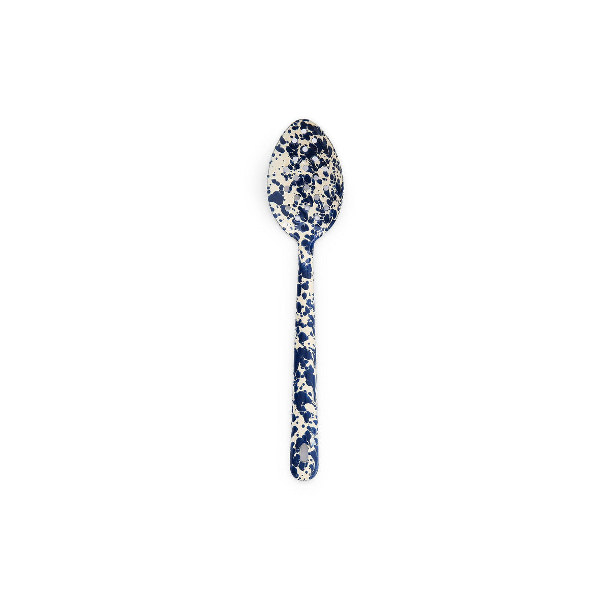 ecomposer-color-navy and cream, D53NVM - Splatter Large Slotted Spoon, Navy and Cream