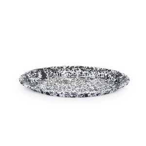 ecomposer-color-black splatter, D61BLM - Splatter Oval Platter, Black Splatter