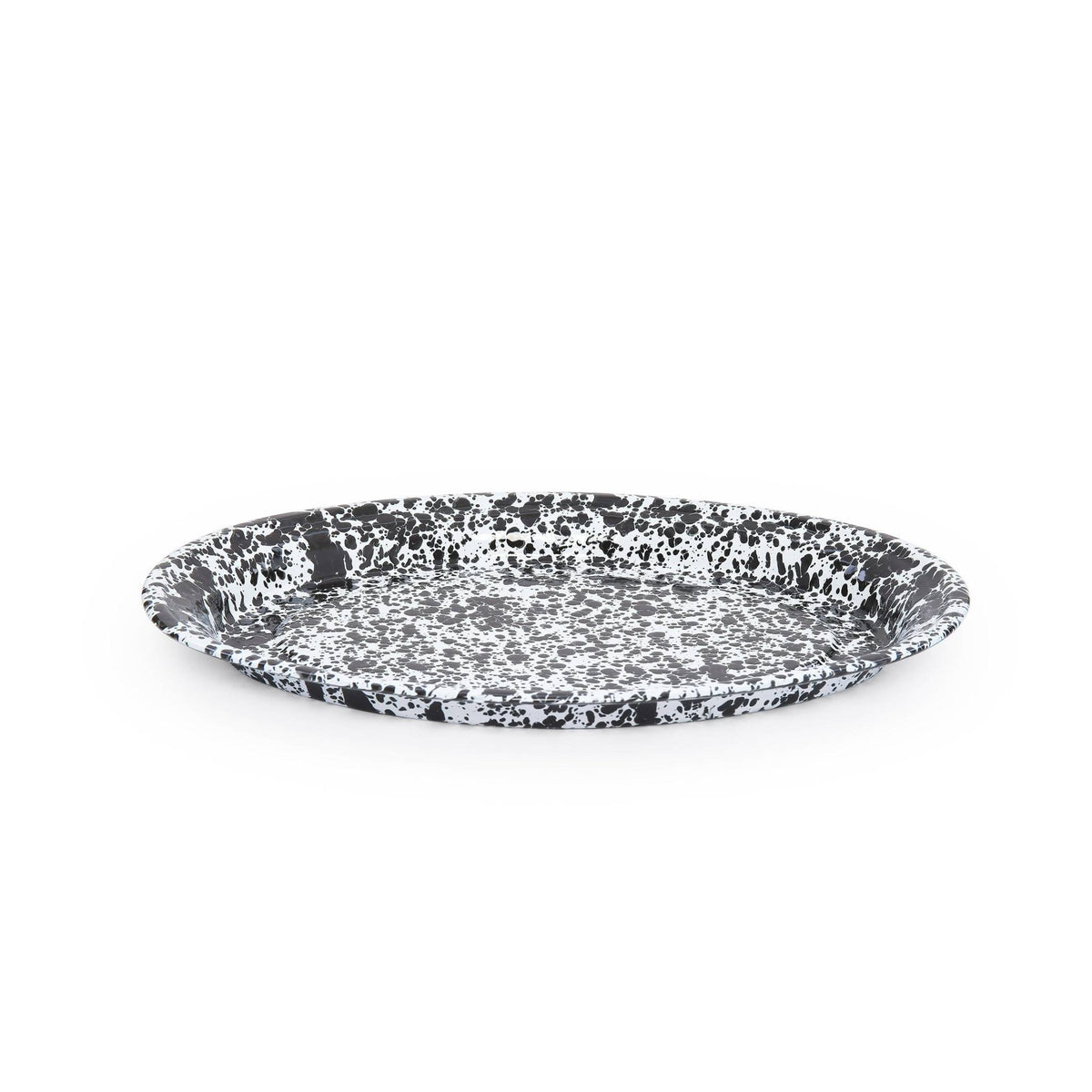 ecomposer-color-black splatter, D61BLM - Splatter Oval Platter, Black Splatter