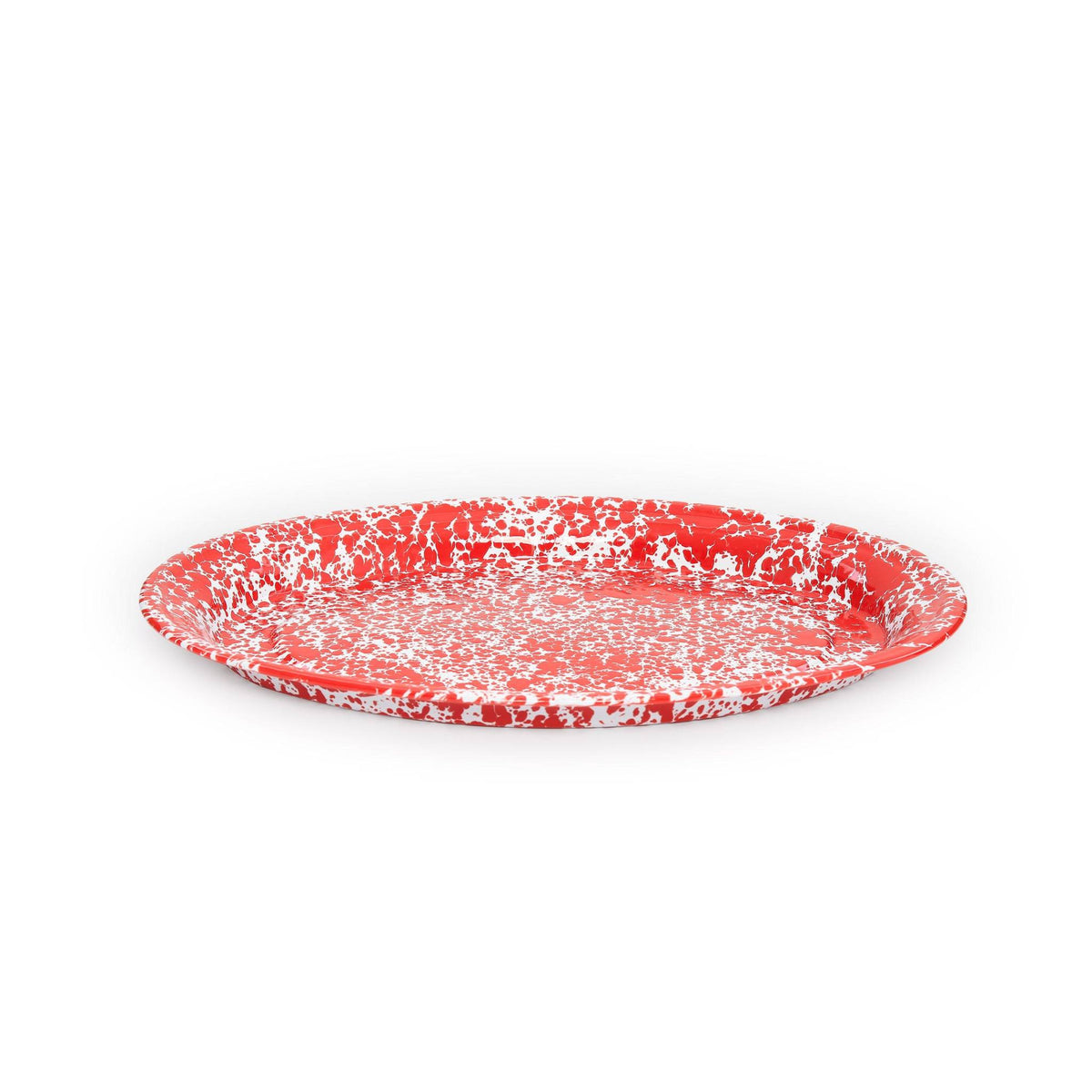ecomposer-color-red splatter, D61RM - Splatter Oval Platter, Red Splatter