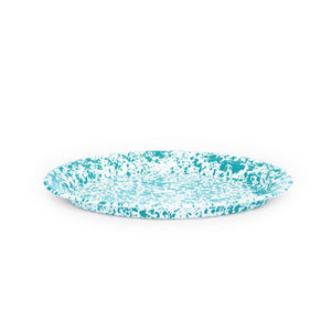 ecomposer-color-turquoise splatter, D61TQM - Splatter Oval Platter, Turquoise Splatter