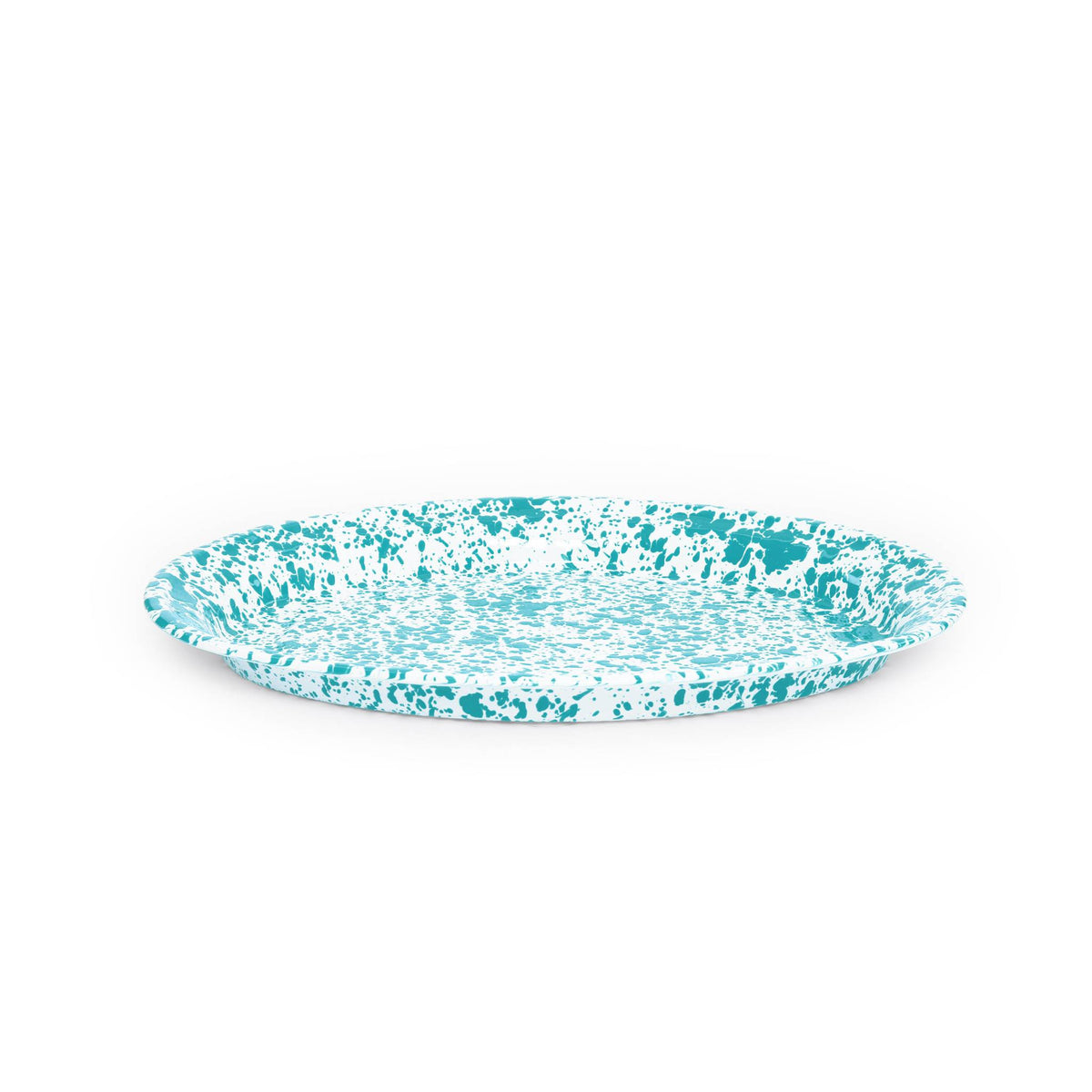 ecomposer-color-turquoise splatter, D61TQM - Splatter Oval Platter, Turquoise Splatter