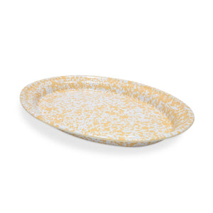 ecomposer-color-yellow splatter, D61YM - Splatter Oval Platter, Yellow Splatter