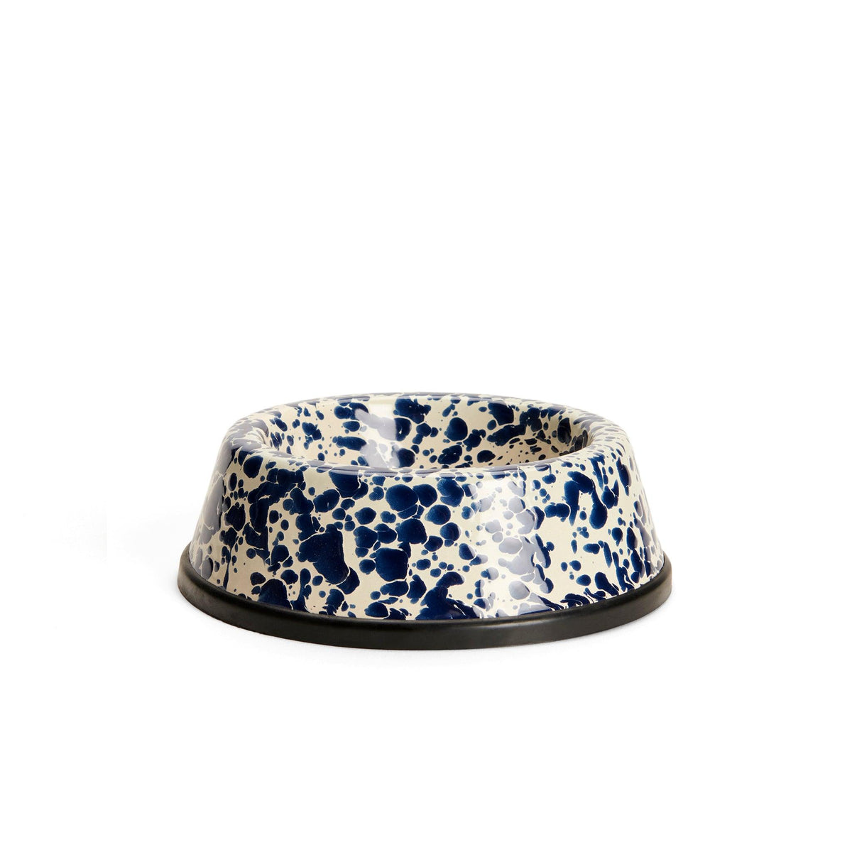 ecomposer-color-navy and cream, D64NVM - Splatter Small Pet Bowl, Navy and Cream