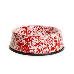 ecomposer-color-red splatter, D65RM - Splatter Large Pet Bowl, Red Splatter