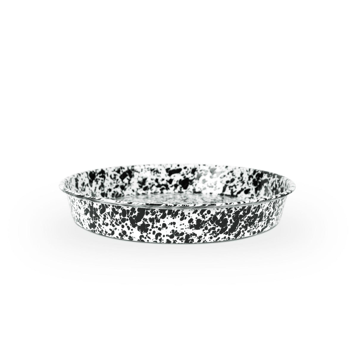 ecomposer-color-black splatter, D88BLM - Splatter Cocktail Tray/Deep Dish Pizza Pan, Black Splatter