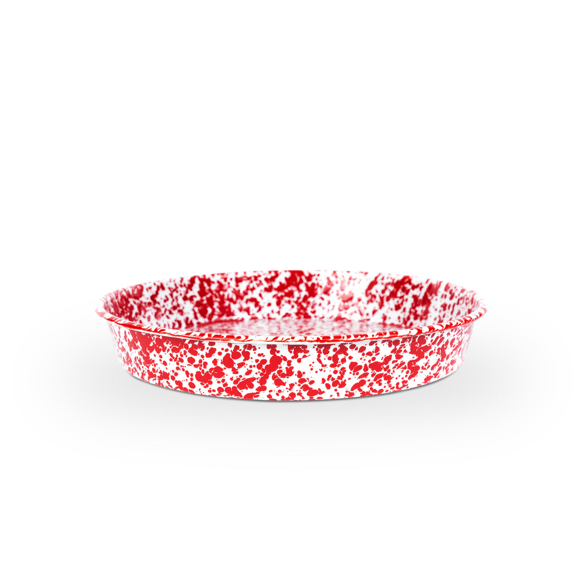 ecomposer-color-red splatter, D88RM - Splatter Cocktail Tray/Deep Dish Pizza Pan, Red Splatter