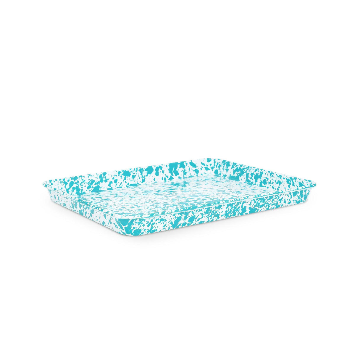 ecomposer-color-turquoise splatter, D90TQM - Splatter Large Rectangle/Jelly Roll Tray, Turquoise Splatter