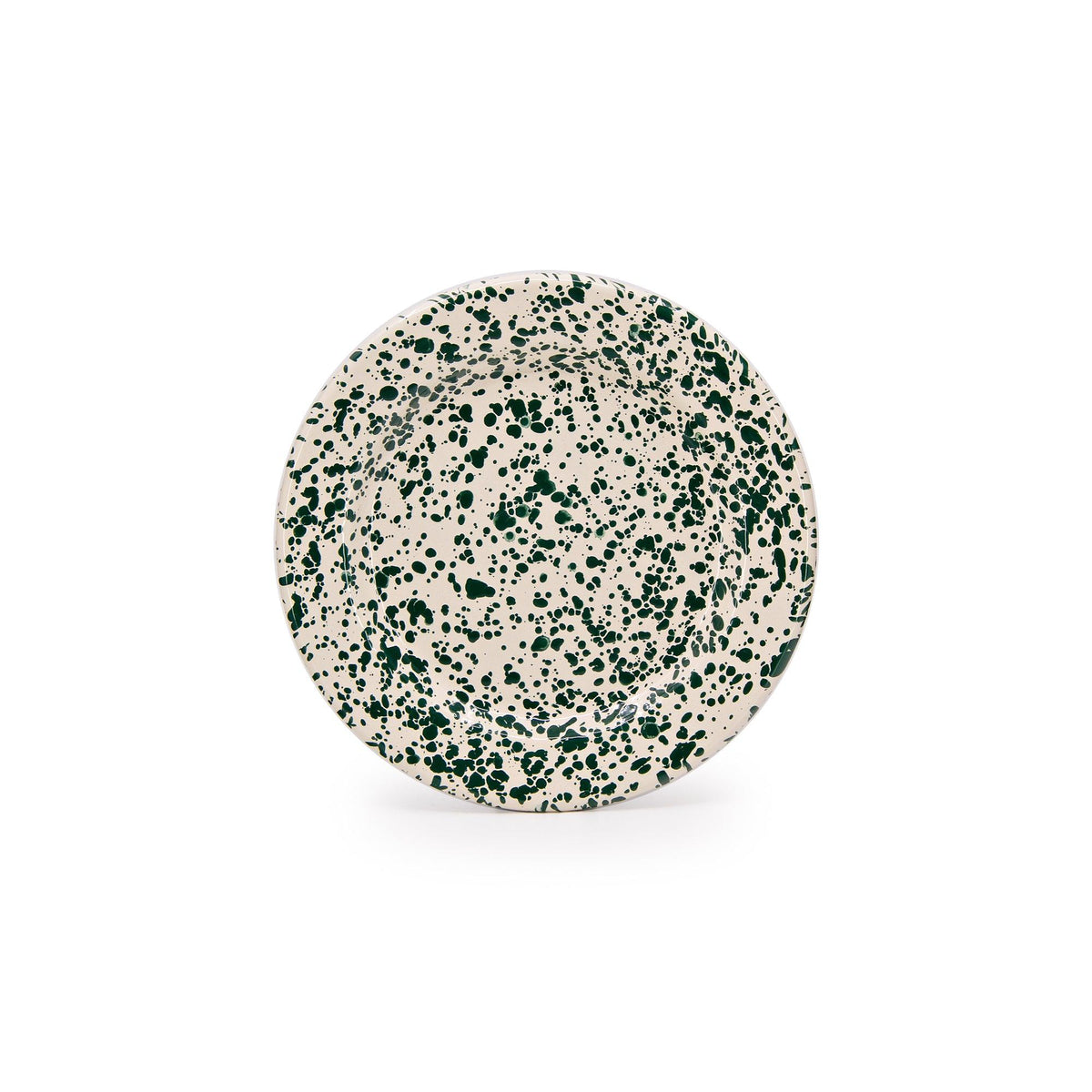 ecomposer-color-green and cream, D99GCM-4 - Splatter Flat Salad Plates, Set of 4, Green and Cream