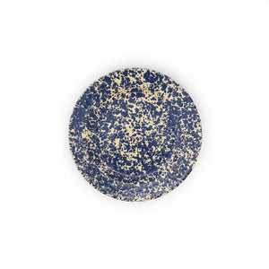 ecomposer-color-navy and cream, D99NVM-4 - Splatter Flat Salad Plates, Set of 4, Navy and Cream