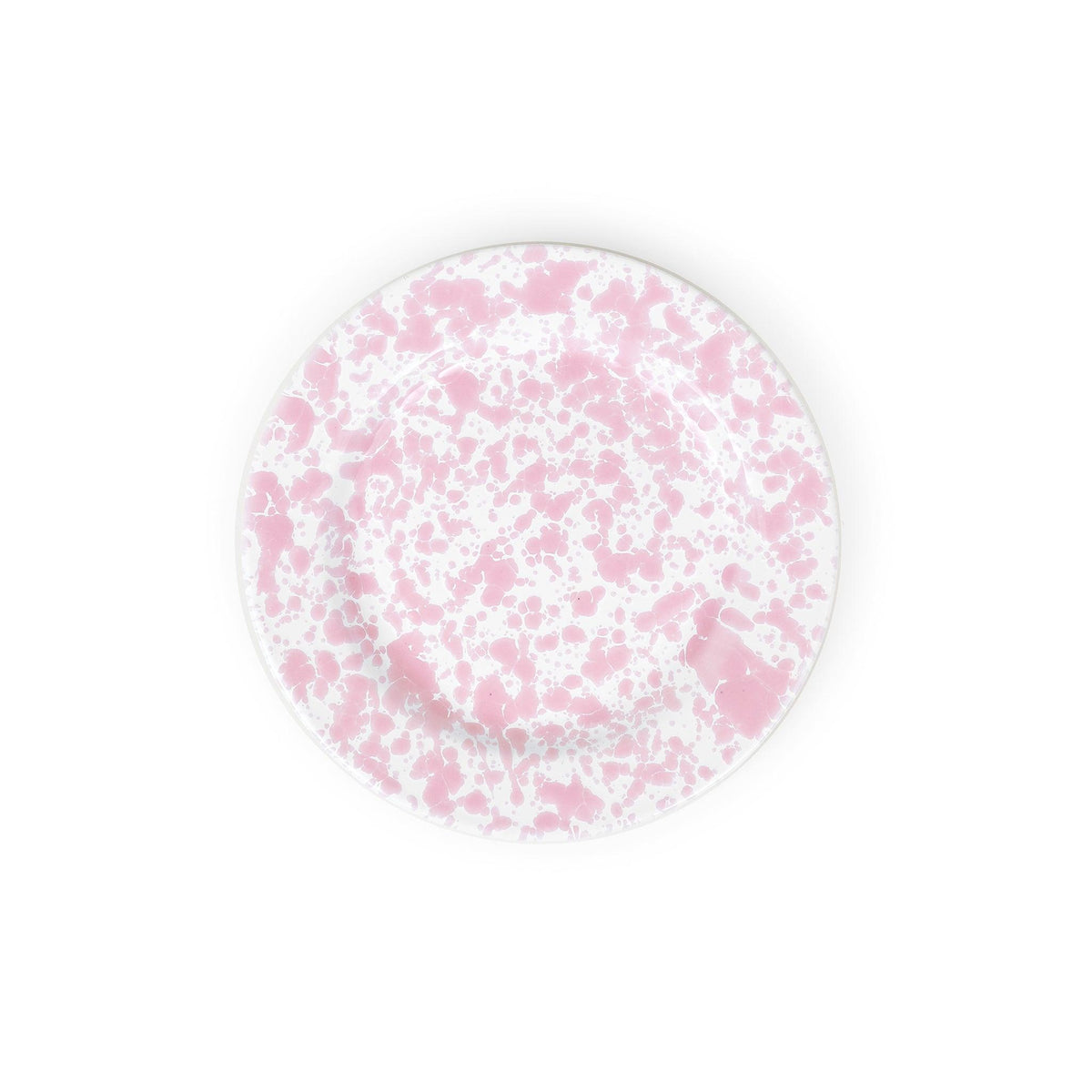 ecomposer-color-pink splatter, D99PKM-4 - Splatter Flat Salad Plates, Set of 4, Pink Splatter