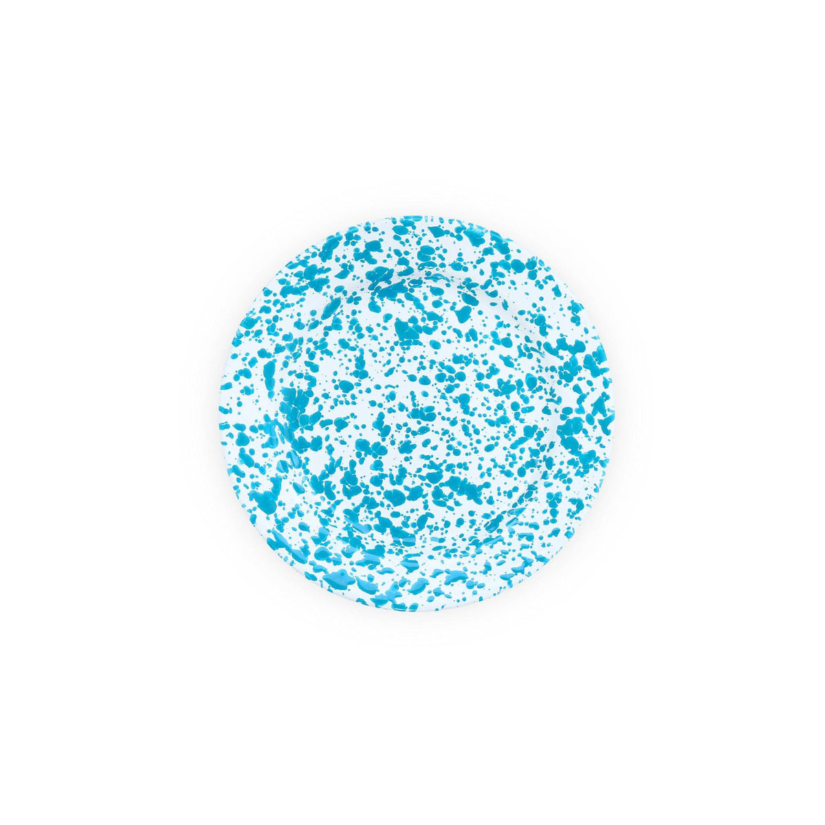 ecomposer-color-turquoise splatter, D99TQM-4 - Splatter Flat Salad Plates, Set of 4, Turquoise Splatter