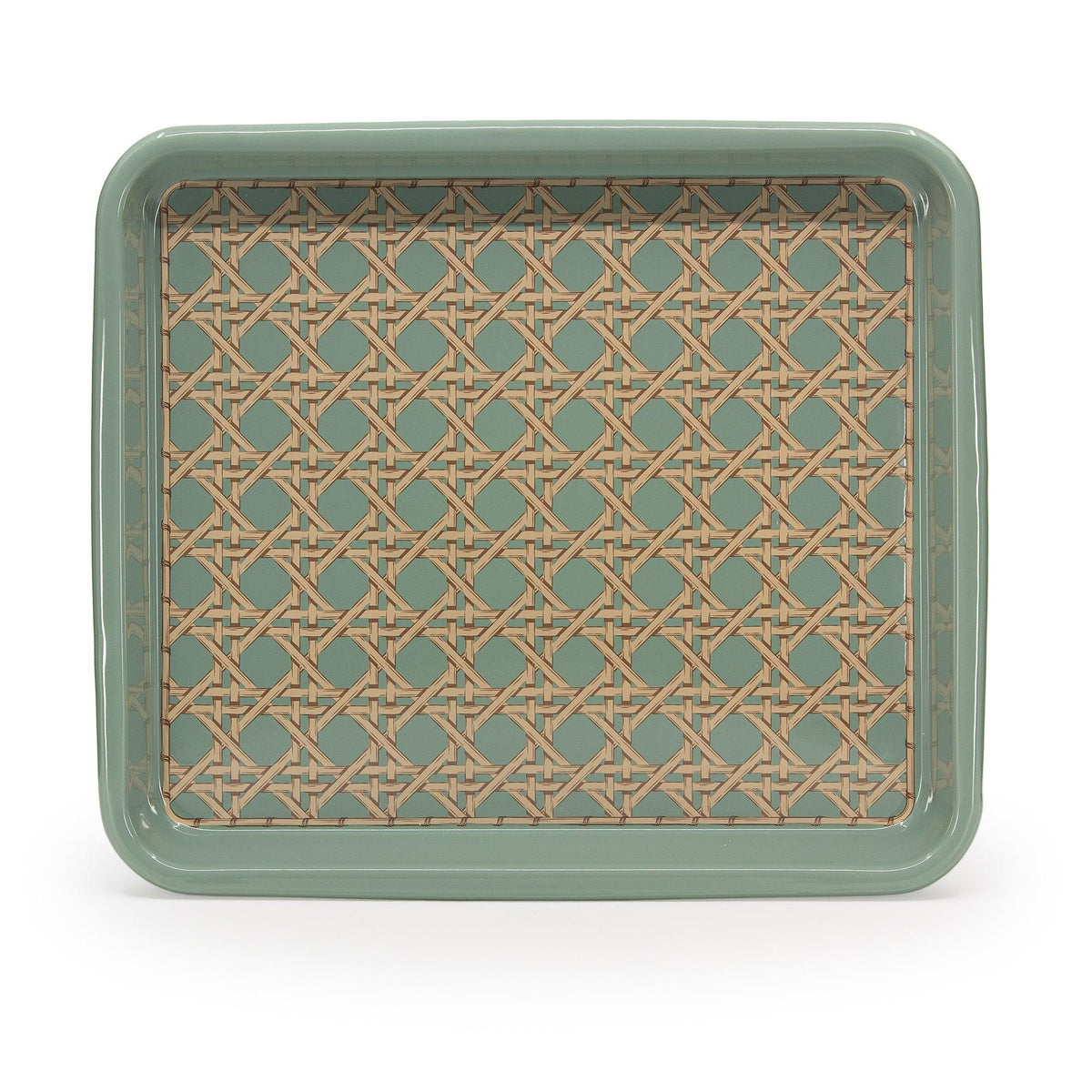 ecomposer-color-sea blue, DM501WKR-SBL - Domino x CCH Wicker Medium Rectangle Tray, Sea Blue