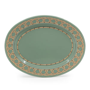 ecomposer-color-sea blue, DM97WKR-SBL - Domino x CCH Wicker Small 14 inch Oval Tray, Sea Blue