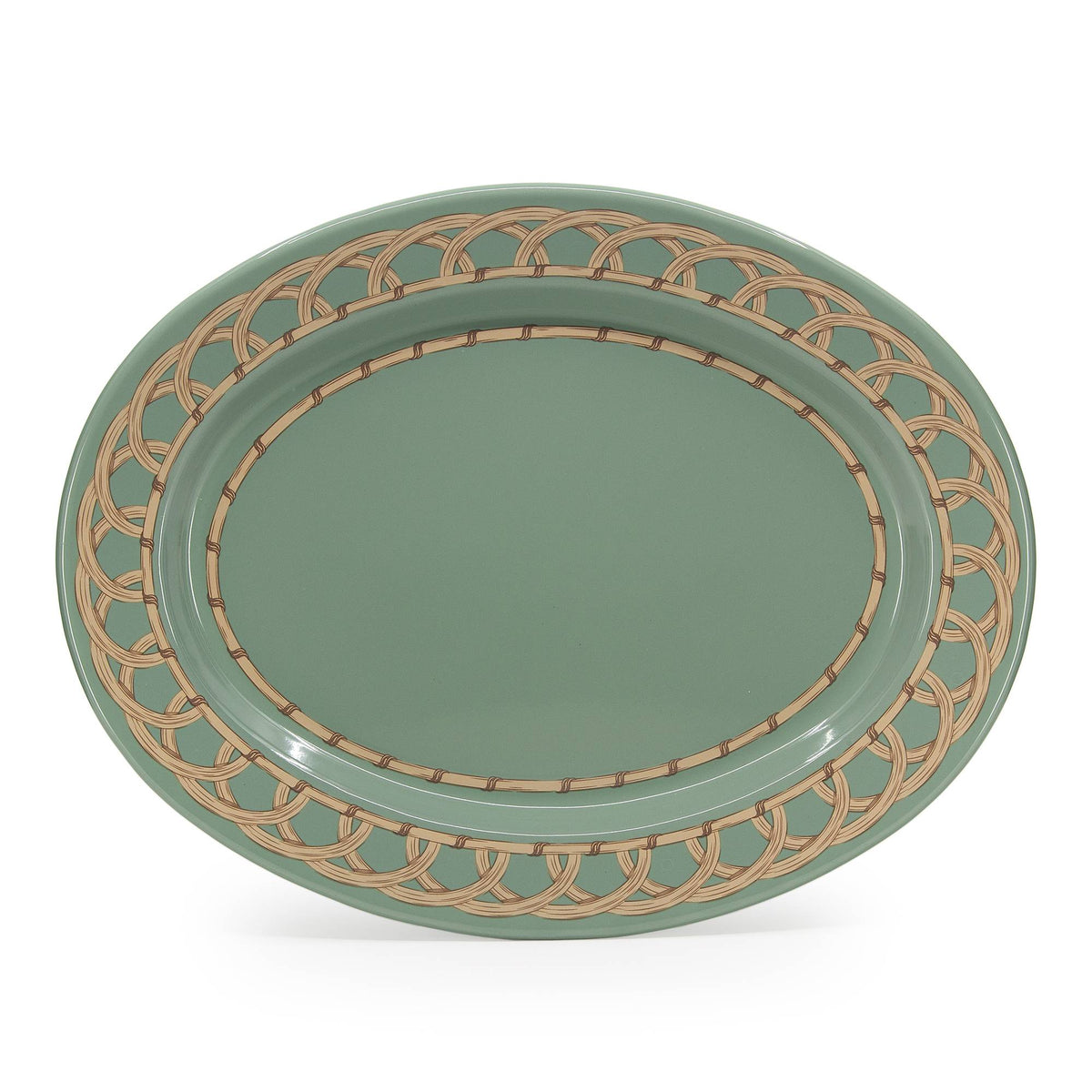 ecomposer-color-sea blue, DM97WKR-SBL - Domino x CCH Wicker Small 14 inch Oval Tray, Sea Blue